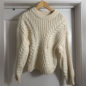 H&M Mock Neck Cream Knit Sweater Size X-Small